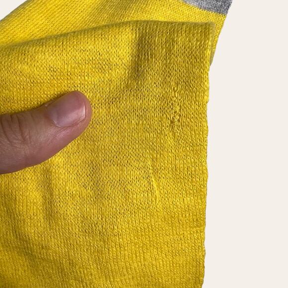 Vince Gray Yellow Cotton Knit Colorblock Pullover Sweater Size S - Picture 7 of 10